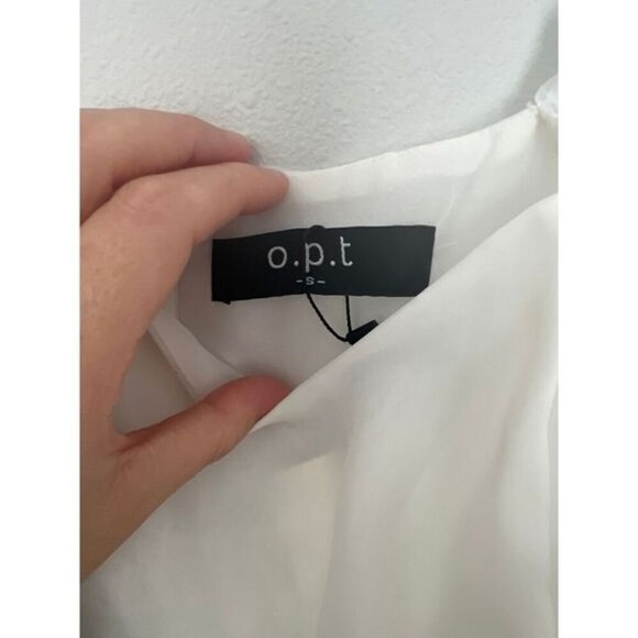 OPT White Puff Sleeve Midi‎ Dress Square Neck Romantic Summer Wedding - Picture 5 of 8